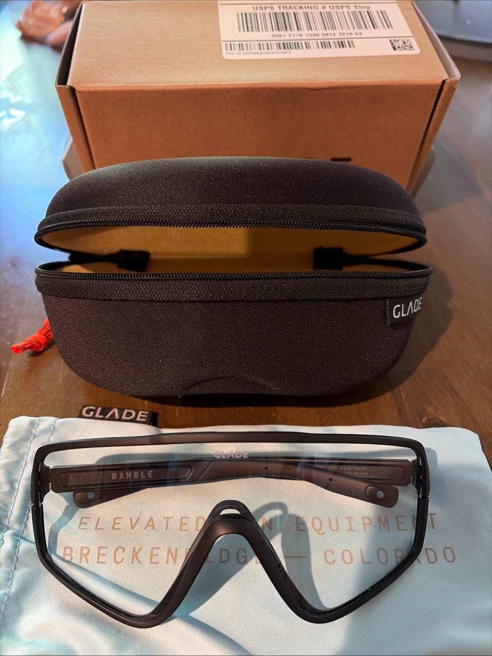 Glade optics Ramble cycling mtb Sunglasses - Black, Clear mountain bike like new